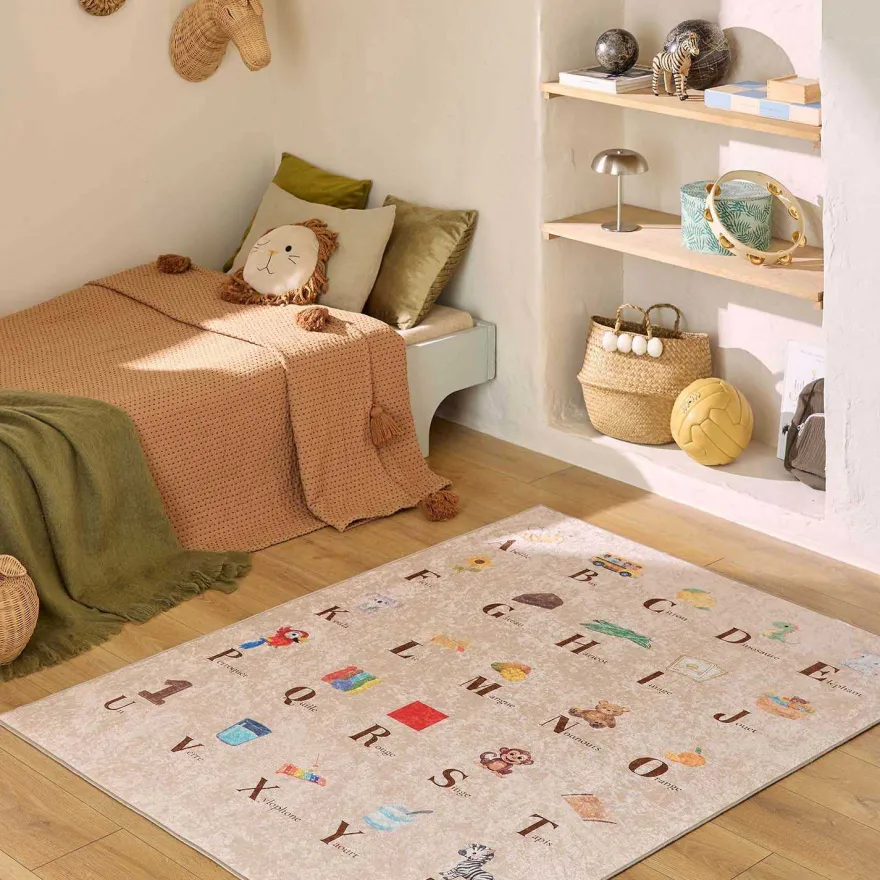 Tapis intérieur à poils courts Alix 736 beige (80 x 150 cm)
