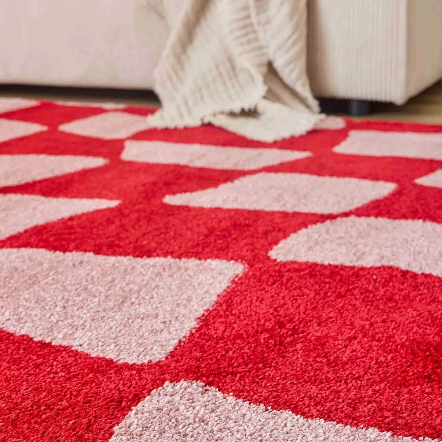Tapis intérieur à poils longs Swing 383 rouge (200 x 280 cm)