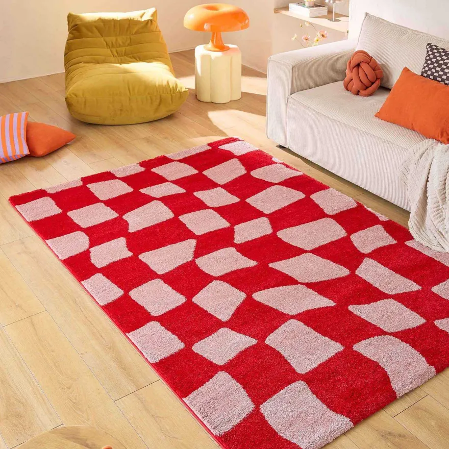 Tapis intérieur à poils longs Swing 383 rouge (200 x 280 cm)
