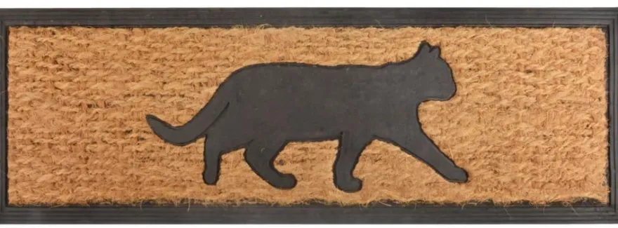 Tapis paillasson en coco 75 x 25 cm (Chat)
