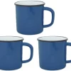 Tasses en émail coloré Classic (Lot de 3) (Bleu)