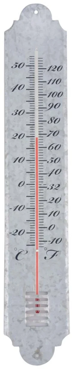 Thermomètre de jardin en zinc patiné 50cm