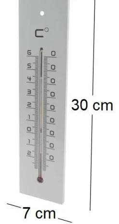 Thermomètre en médium contemporain (Gris - 30 cm)