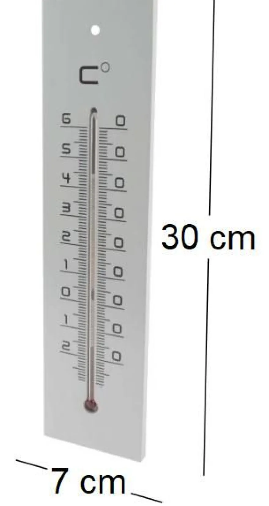 Thermomètre en médium contemporain (Gris - 30 cm)