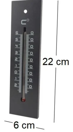 Thermomètre en médium contemporain (Noir - 22 cm)