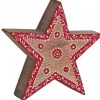 Étoile en manguier rouge et blanche