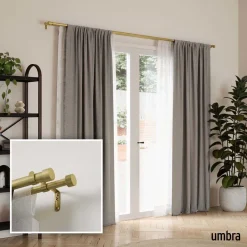 Tringle à rideaux double en acier laiton Cappa (Longueur réglable de 91 à 168 cm)