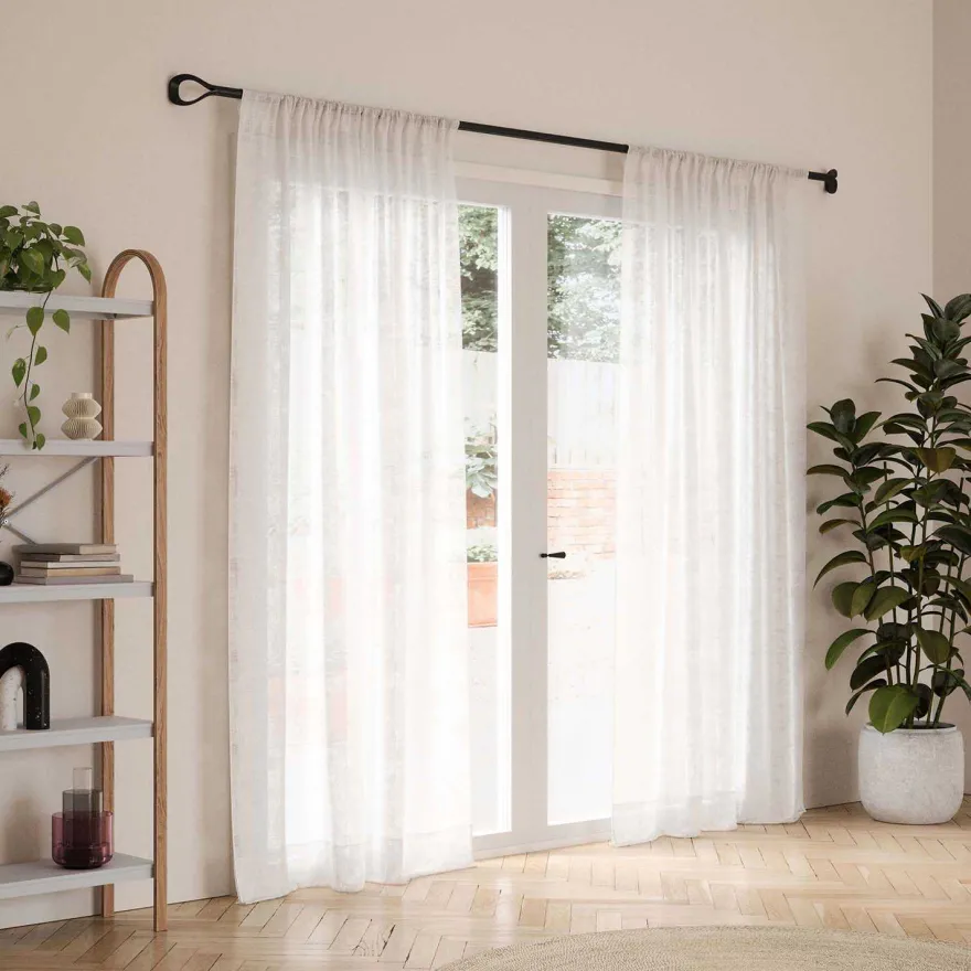 Tringle à rideaux extensible Loop (Noir mat)