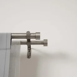 Tringle à rideaux nickel Cappa 305 à 457 cm (Double)