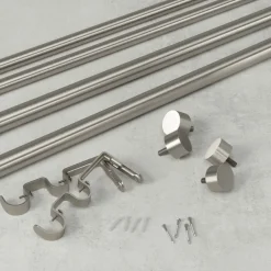 Tringle à rideaux nickel Cappa 305 à 457 cm (Double)