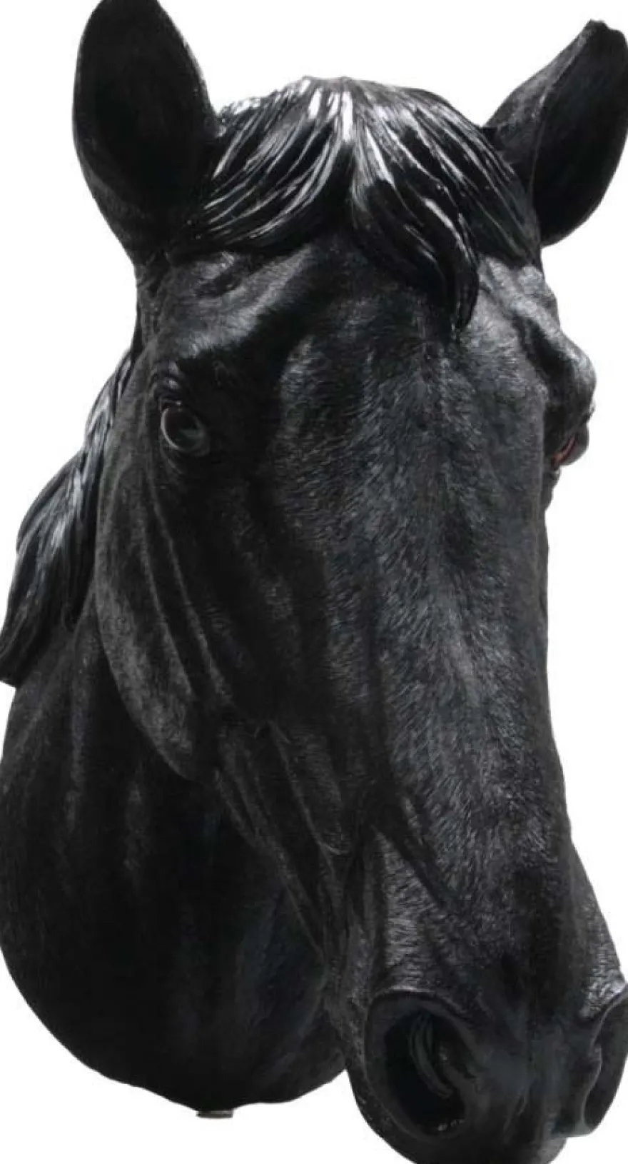 Tête de cheval noir en résine (15 x 21 x 30 cm)
