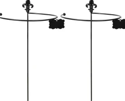 Tuteur à plantes rond en acier fleurs de lys (Lot de 2)
