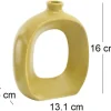 Vase en grès Oval 16 cm (Jaune)