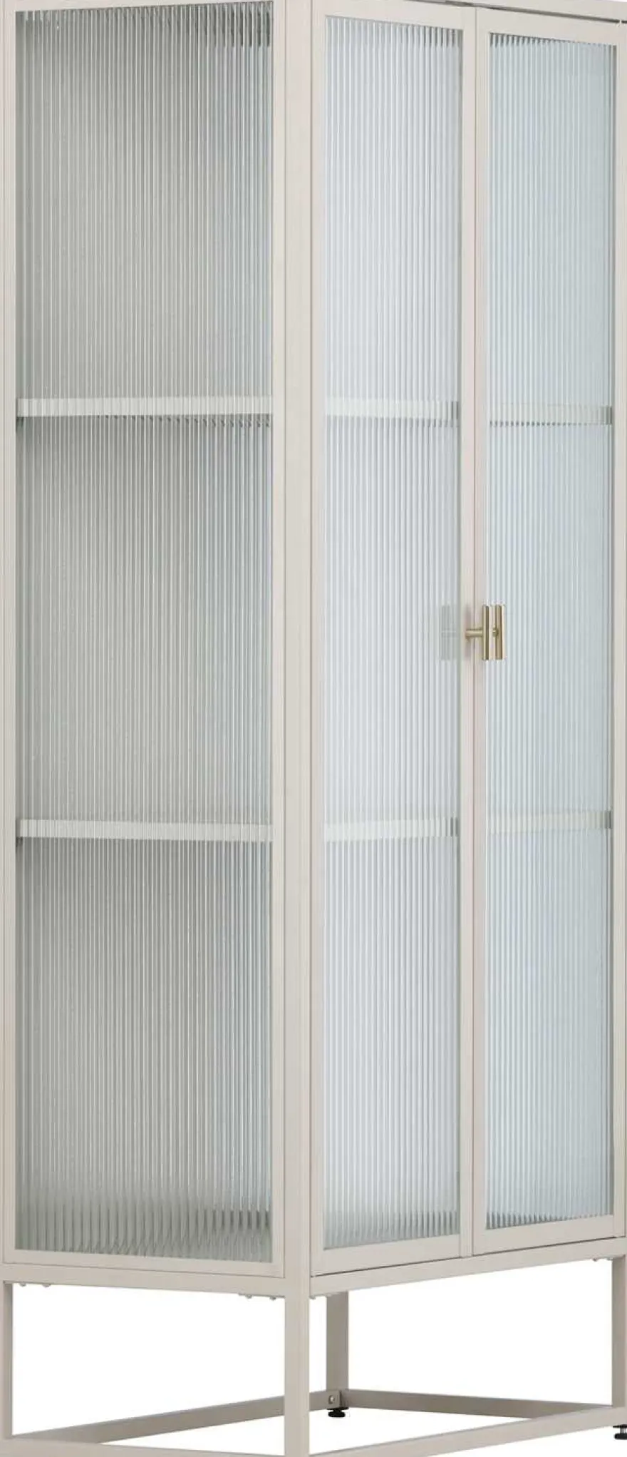 Vitrine en acier 70 x 40 x 160 cm Garis (Beige)