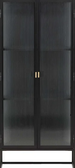 Vitrine en acier 70 x 40 x 160 cm Garis (Noir)