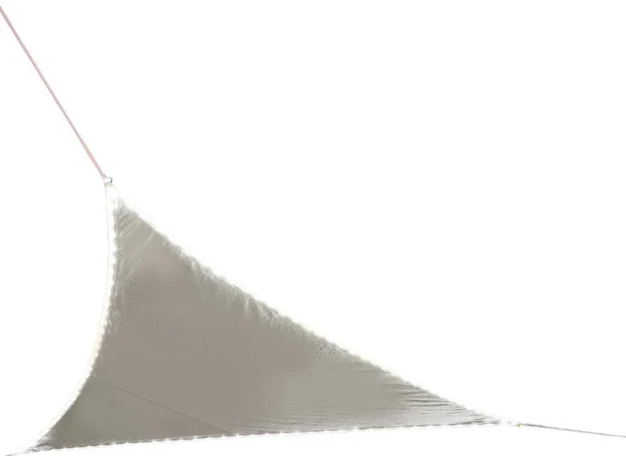Voile d'ombrage triangulaire avec leds solaires intégrées Night and day (Taupe)
